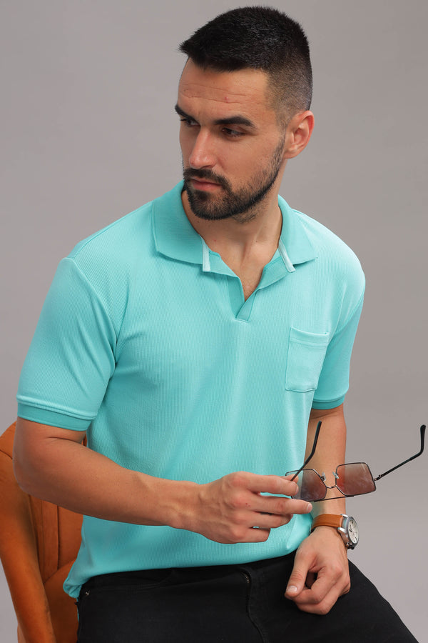 Turquoise Tiger Mens Polo Shirt