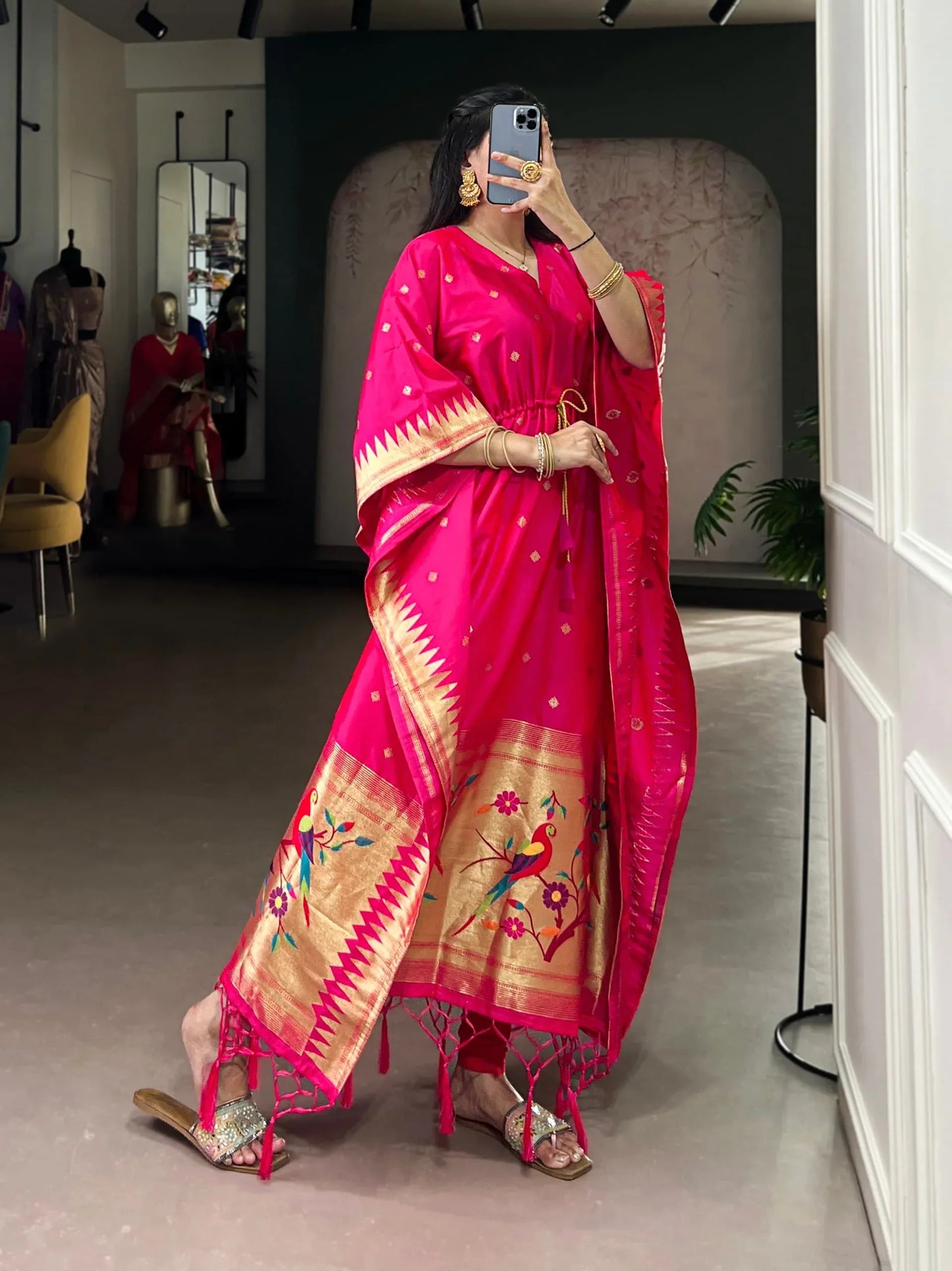 The Rani Pushpa Paithani Kaftan - Kaftan - That Corner Store