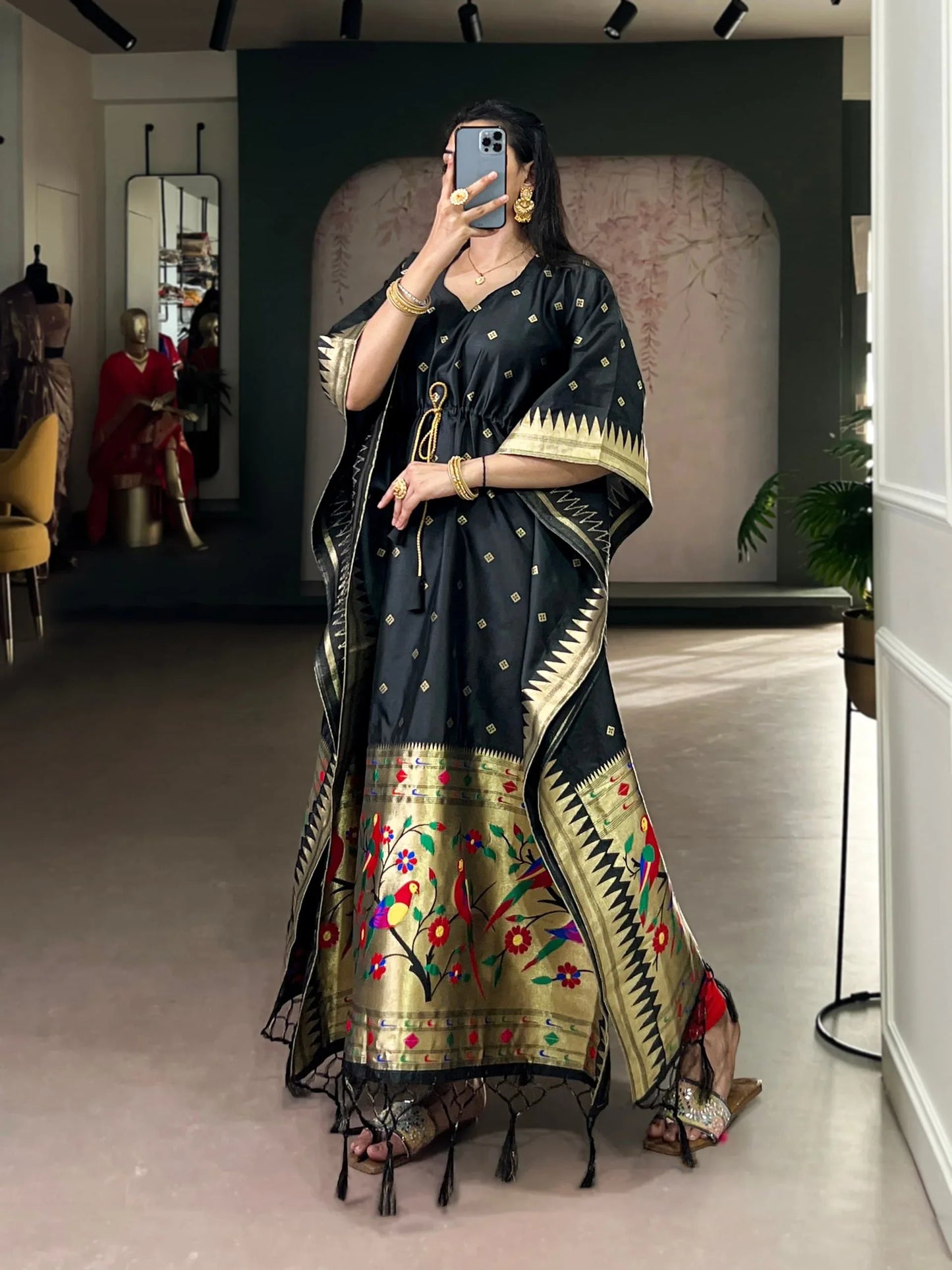 The Shyamala Paithani Kaftan - Kaftan - That Corner Store
