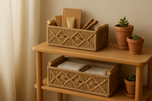 Riwaaya Macramé Storage Basket – Natural Jute