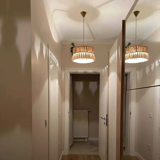 Noor Handwoven Jute & Cotton Tassel Pendant Lamp - Home & Living - That Corner Store