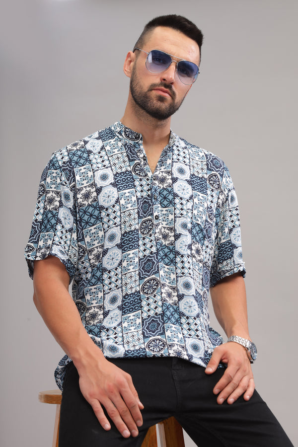 Kaleidoscope Printed Half sleeves Kurta Shirt