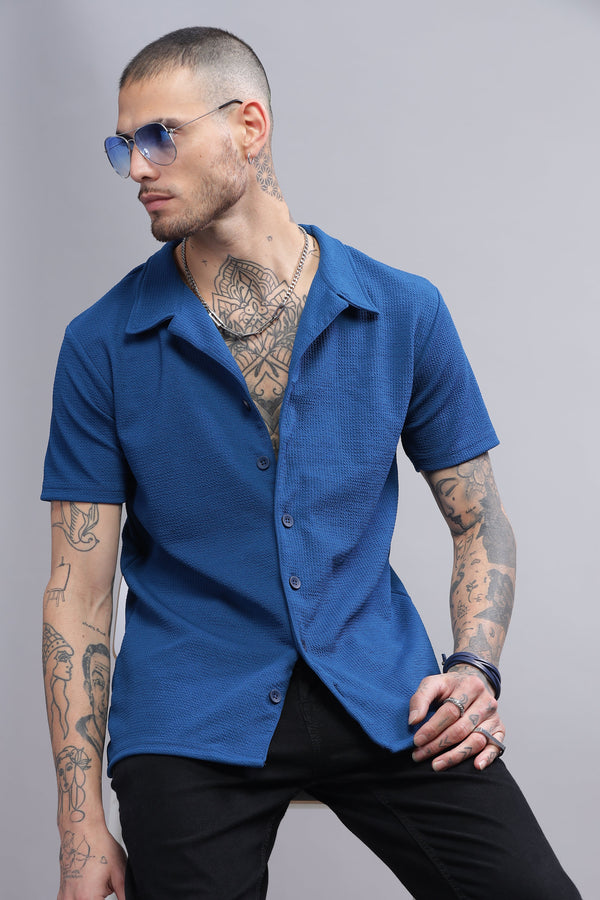 Urban Combat Mens Half Sleeve Cuban Collar Shirt
