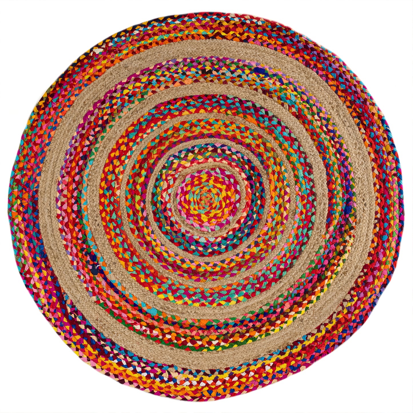 Rangrez Braided Jute & Cotton Chindi Rug