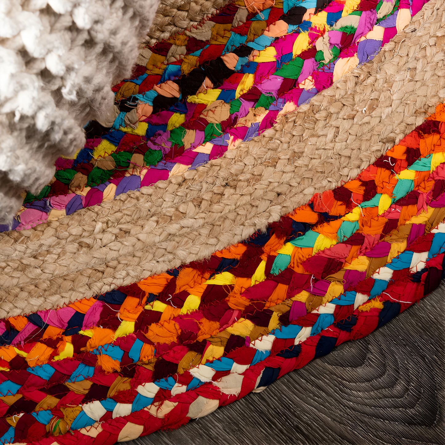 Rangrez Braided Jute & Cotton Chindi Rug