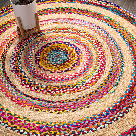 Rangrez Braided Jute & Cotton Chindi Rug