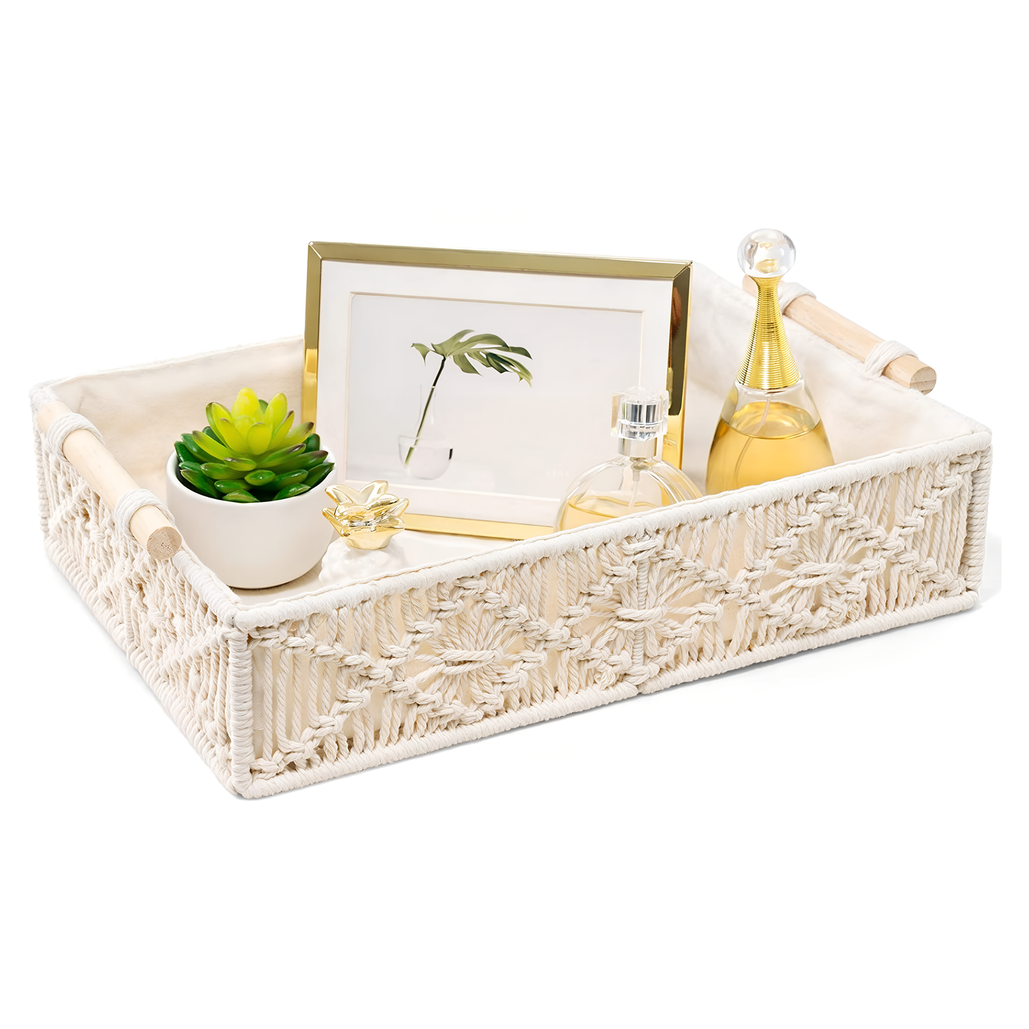 Riwaaya Macramé Organizer Tray – Off-White