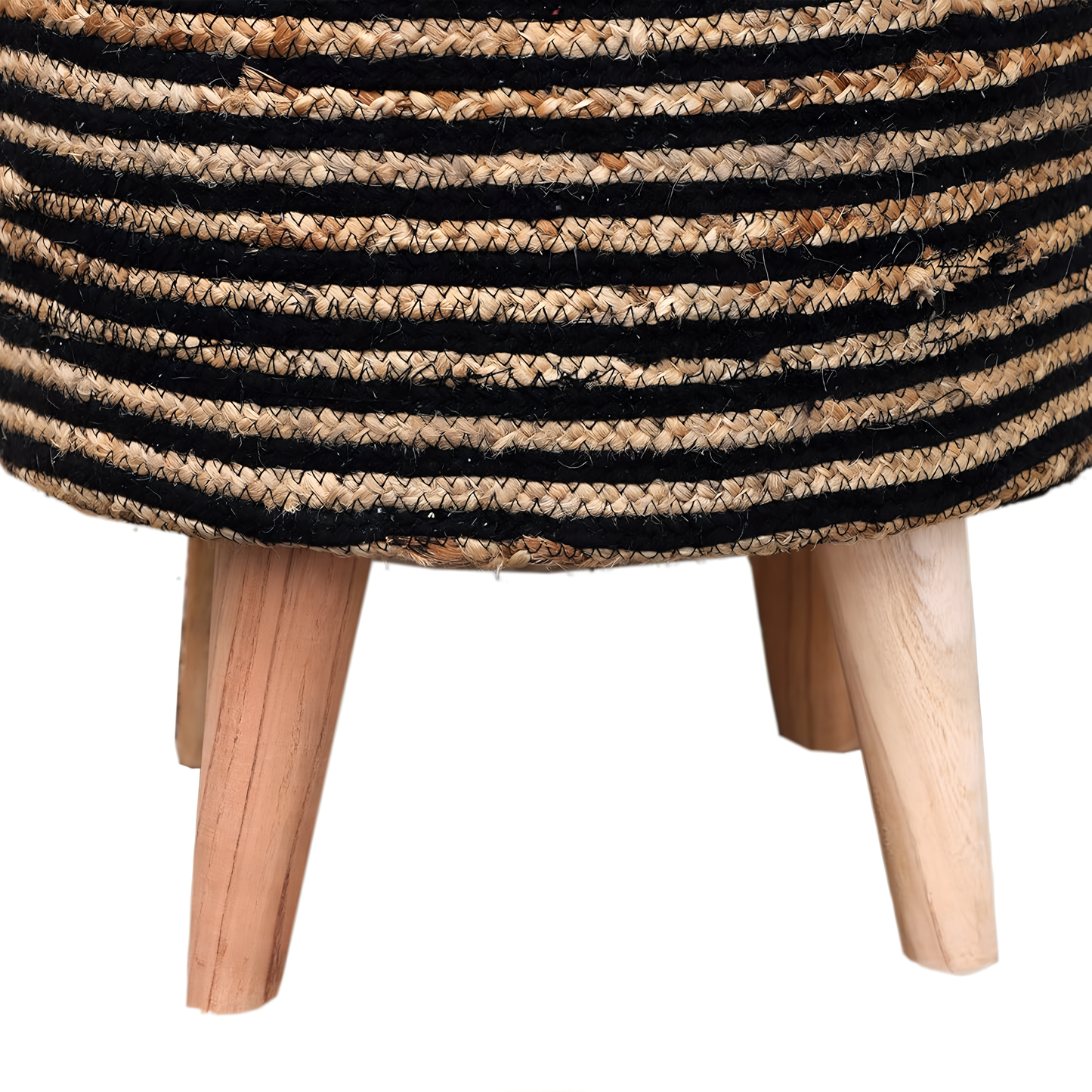 Kaalika Striped Jute Accent Stool