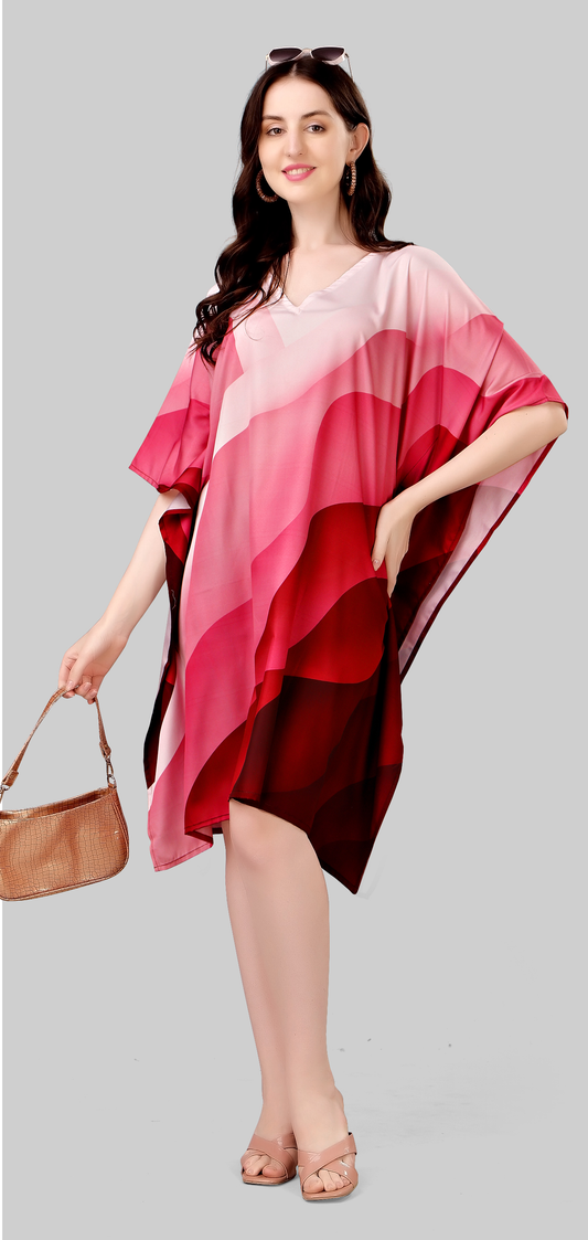 Fuchsia Tide Cotton Kaftan