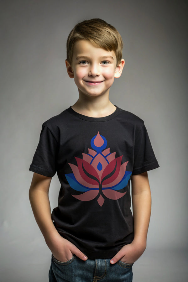 Whispering Lotus – Black Kids T-Shirt