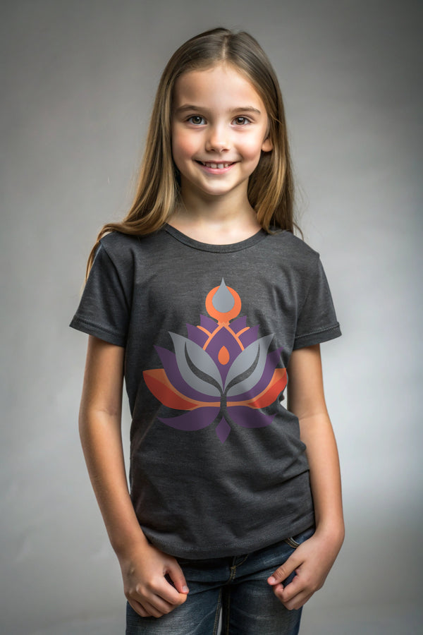 Whispering Lotus – Charcoal Kids T-Shirt