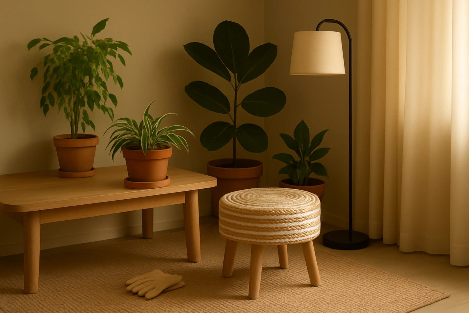Dhaari Spiral Jute Stool - Home & Living - That Corner Store