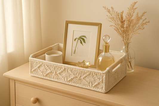 Riwaaya Macramé Organizer Tray – Off-White