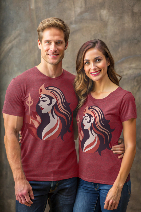 Moksh - Eco Blend Maroon Crewneck Half Sleeve Unisex T-Shirt