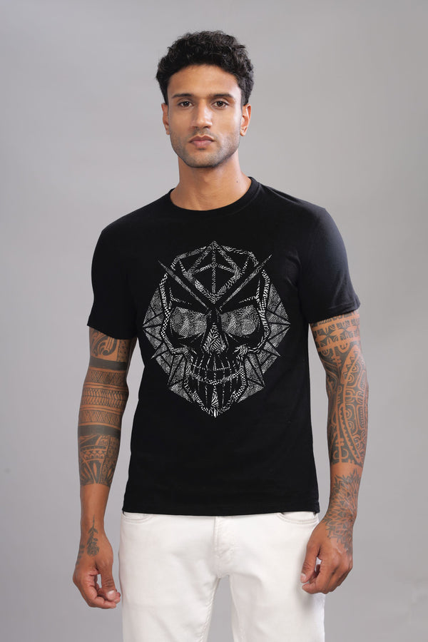 Skull Webs - 100% Cotton Crewneck Half Sleeve Unisex T-Shirt