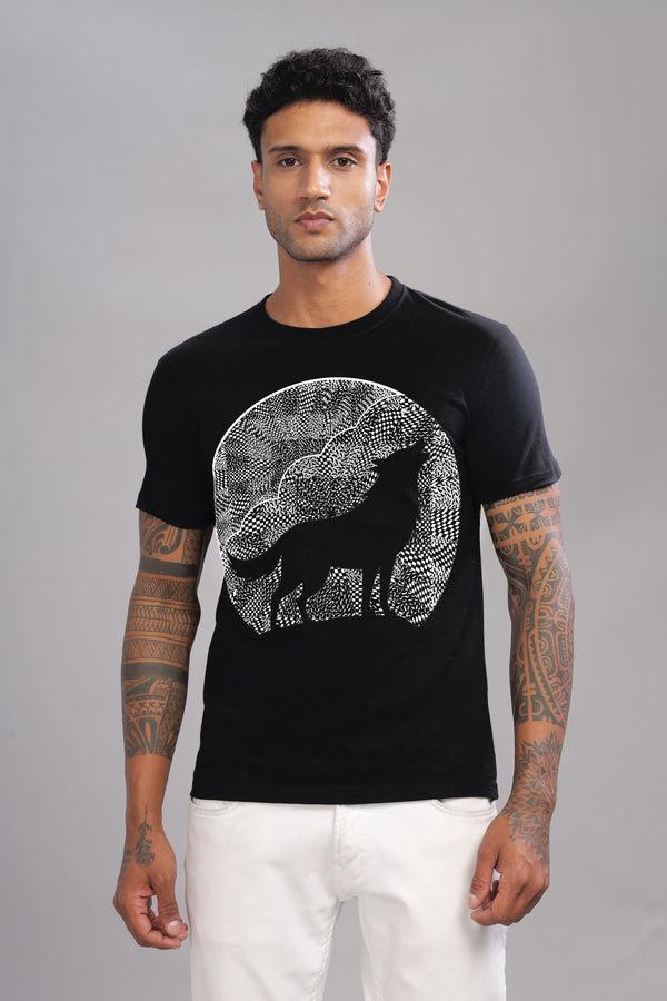 Wandering Wolf - 100% Cotton Crewneck Half Sleeve Unisex T-Shirt