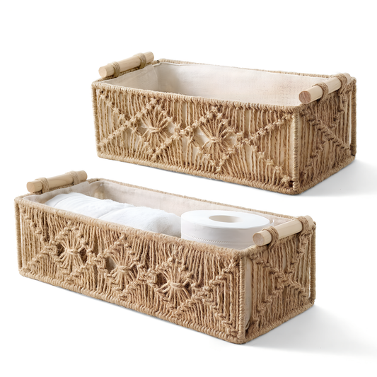 Riwaaya Macramé Storage Basket – Natural Jute