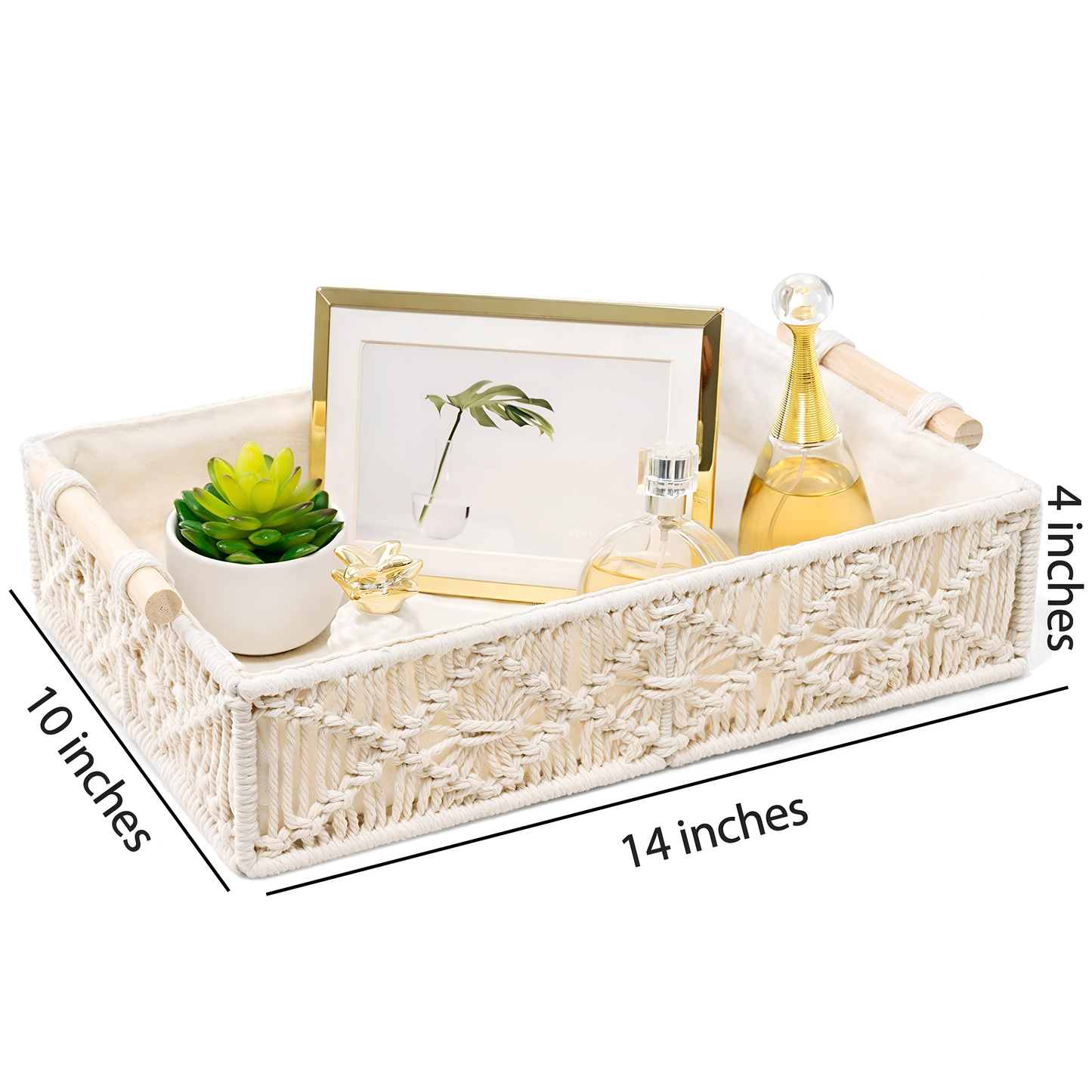 Riwaaya Macramé Organizer Tray – Off-White