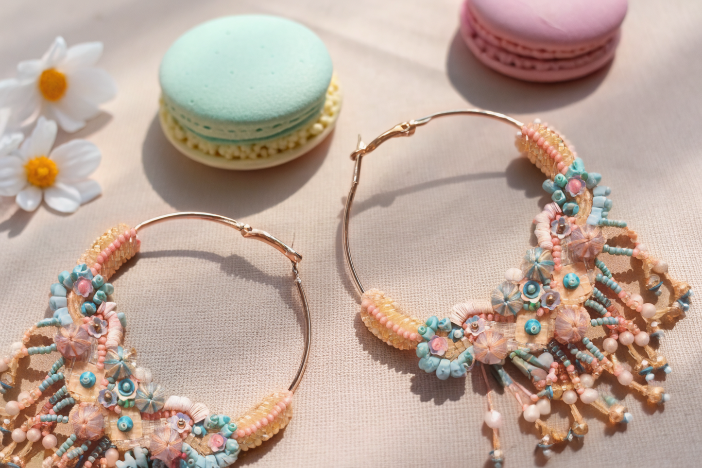 Pastel Bloom Hoops