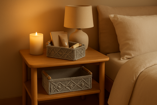 Riwaaya Macramé Storage Basket Grey