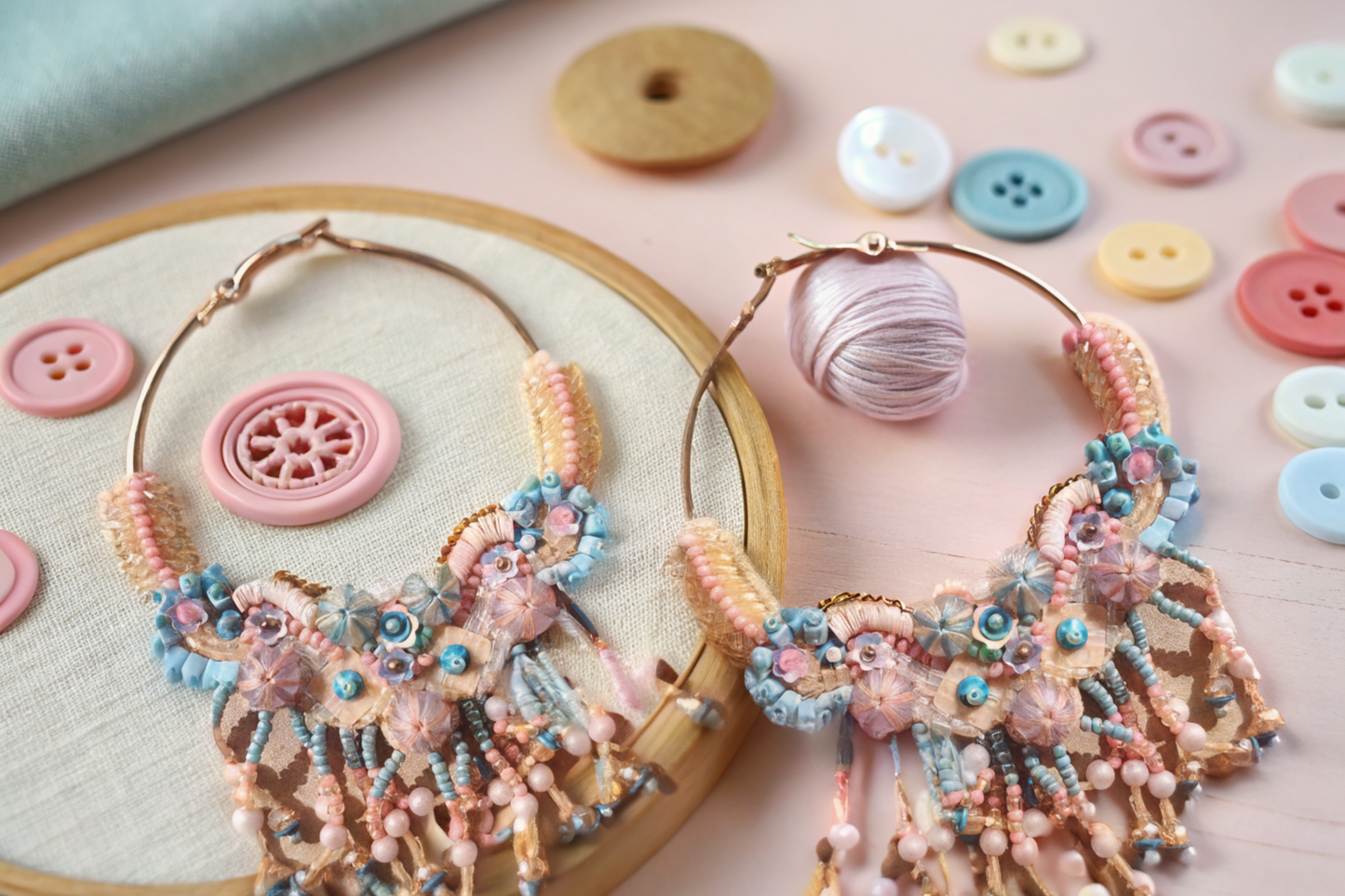 Pastel Bloom Hoops